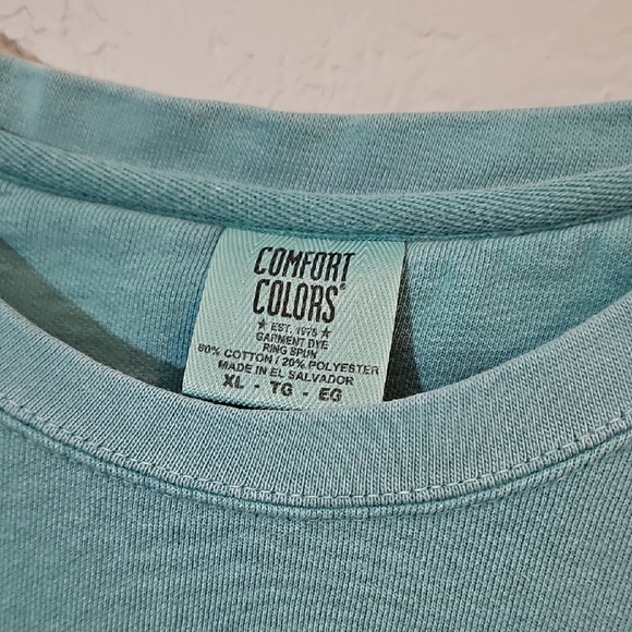 Comfort Colors Be Kind Sweatshirt, Aqua/Teal, Womens XL Oversized - Picture 2 of 5